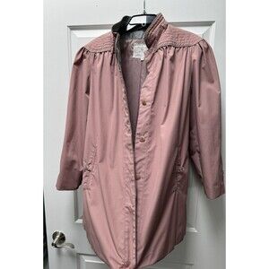 Vintage Mulberry Street Coat Rain‎ Trench Jacket Women’s Size Large Lined Pink